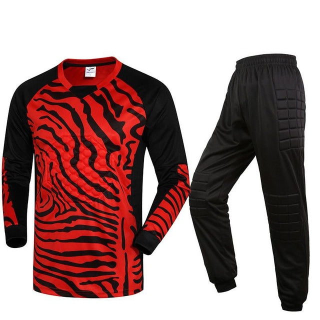 Men Maillot De Foot  Kids Training Football Goal Keeper Uniforms Kit Sponge