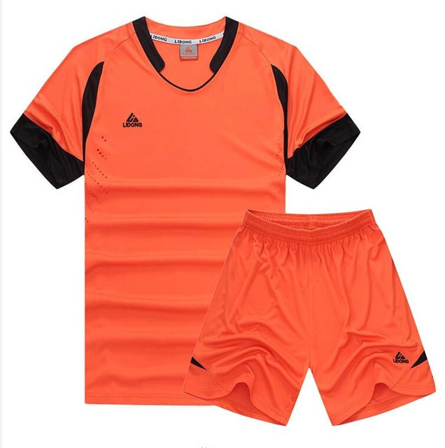 Child Kids Football Kit Boys Soccer Jersey Sets Team Training Suit Short Sleeved Jerseys