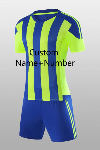 Adult/kids Breathable Soccer Set Soccer Jerseys Uniforms Children Football Kit Shirt Tracksuit