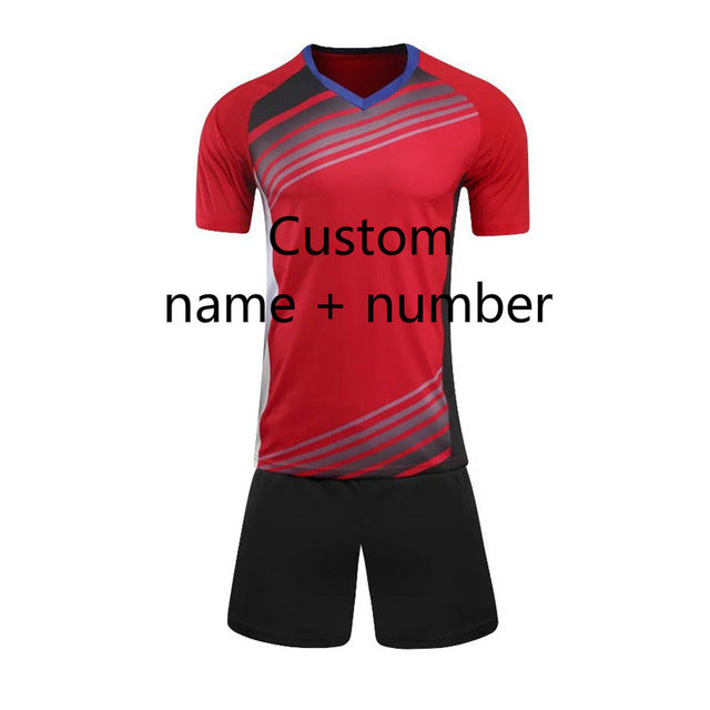 Men Child Kids Football Kit  Soccer Jersey Kids Sets Training Football Shirts Jersey