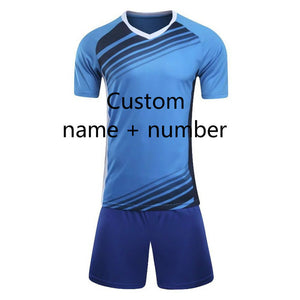 Men Child Kids Football Kit  Soccer Jersey Kids Sets Training Football Shirts Jersey